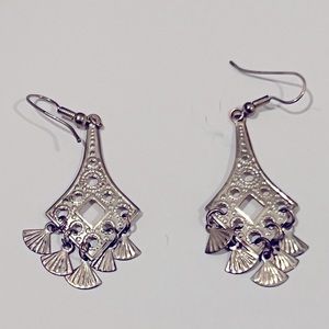Silver drop earrings circa 2000s
